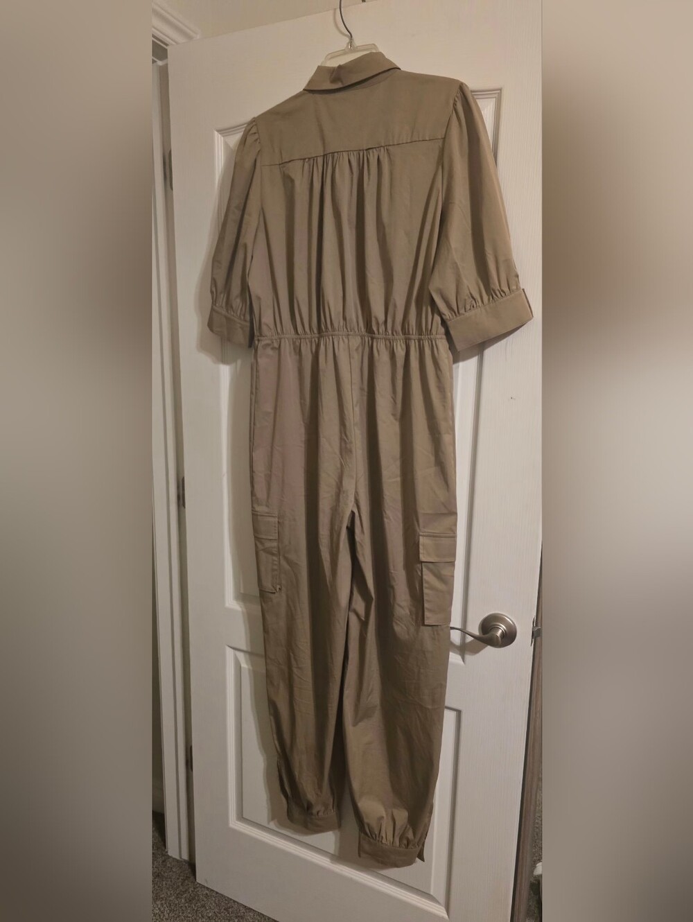 Fashion Nova Utility Button-Front Cuffed Jumpsuit in Khaki SZ XL - Picture 2 of 6